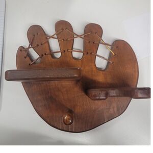 Vintage‎ Baseball Glove Shape Wooden Shelf Wall Decor Sport Kids Room